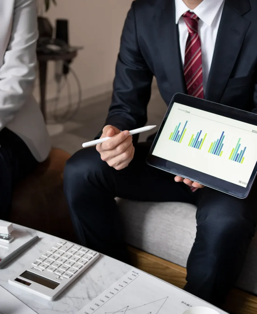 business-people-working-with-ipad-high-angle